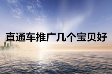 直通车推广几个宝贝好