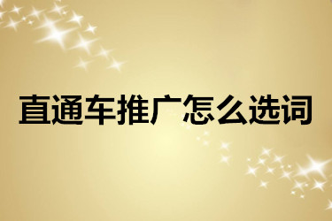 直通车推广怎么选词？有哪些途径？