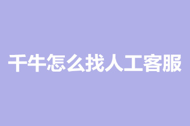 千牛怎么找人工客服？有什么用？