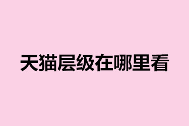 天猫层级在哪里看？有什么规则？